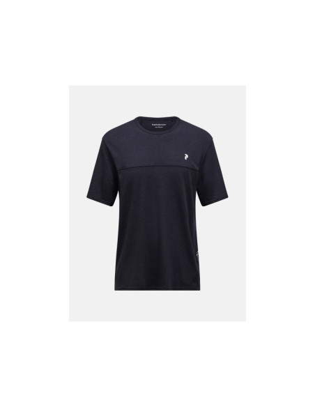 Koszulka męska peak performance m trail wool blend ss kolor czarny