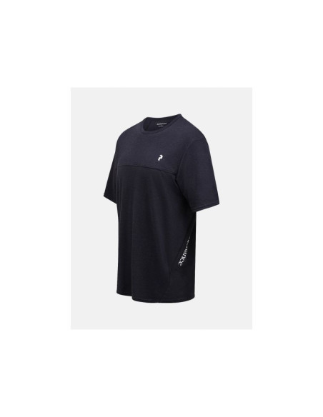 Koszulka męska peak performance m trail wool blend ss kolor czarny
