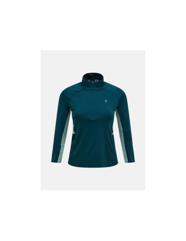 Koszulka damska peak performance w core half zip baselayer kolor zielony