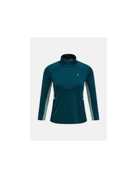 Koszulka damska peak performance w core half zip baselayer kolor zielony