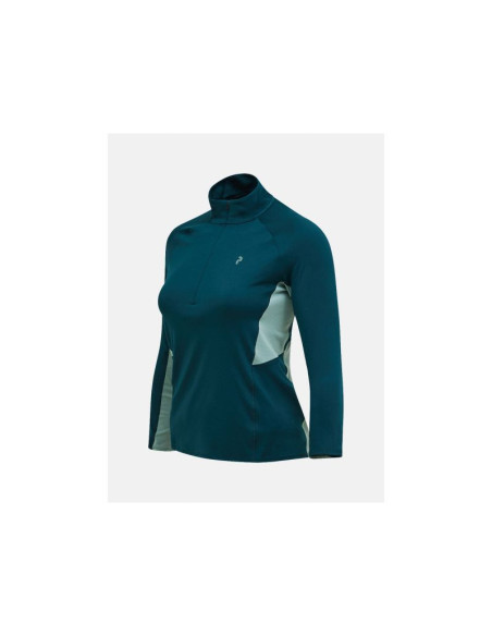 Koszulka damska peak performance w core half zip baselayer kolor zielony