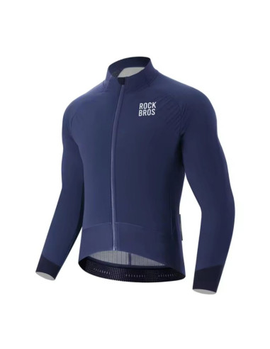 Kurtka rowerowa rockbros ydwt014 zimowa polarowa dwuwarstwowa rozmiar xxl - niebieska