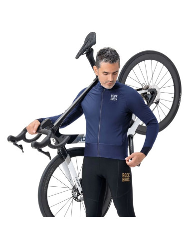 Kurtka rowerowa rockbros ydwt014 zimowa polarowa dwuwarstwowa rozmiar xxl - niebieska