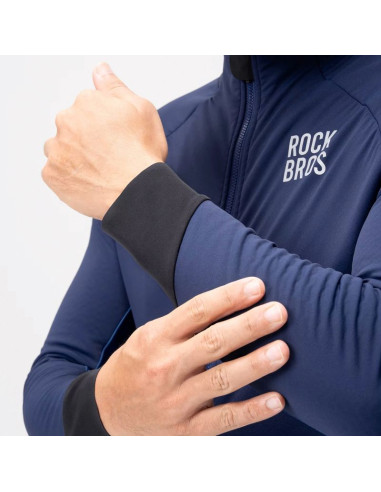 Kurtka rowerowa rockbros ydwt014 zimowa polarowa dwuwarstwowa rozmiar xxl - niebieska