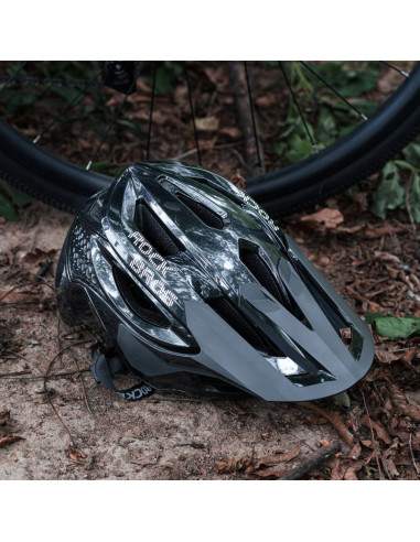 Kask rowerowy rockbros lk-99 na rower górski z regulowanym daszkiem i zapięciem magnetycznym 58-62 cm - czarny