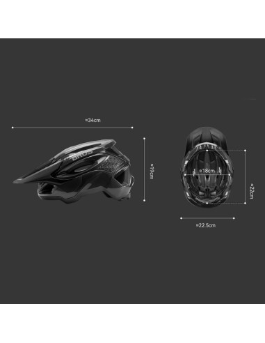 Kask rowerowy rockbros lk-99 na rower górski z regulowanym daszkiem i zapięciem magnetycznym 58-62 cm - czarny