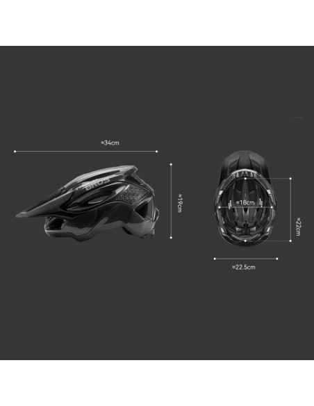Kask rowerowy rockbros lk-99 na rower górski z regulowanym daszkiem i zapięciem magnetycznym 58-62 cm - czarny