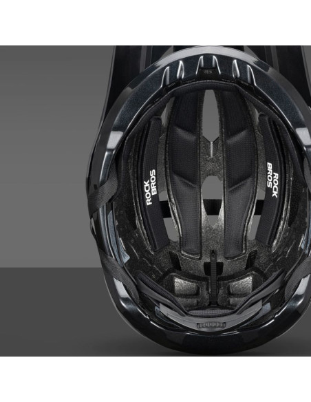 Kask rowerowy rockbros lk-99 na rower górski z regulowanym daszkiem i zapięciem magnetycznym 58-62 cm - tytanowy