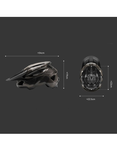 Kask rowerowy rockbros lk-99 na rower górski z regulowanym daszkiem i zapięciem magnetycznym 58-62 cm - tytanowy