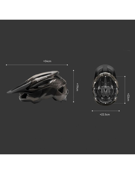 Kask rowerowy rockbros lk-99 na rower górski z regulowanym daszkiem i zapięciem magnetycznym 58-62 cm - tytanowy