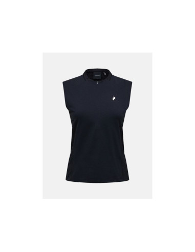 Koszulka damska peak performance w mountainbreath sleveless polo kolor czarny
