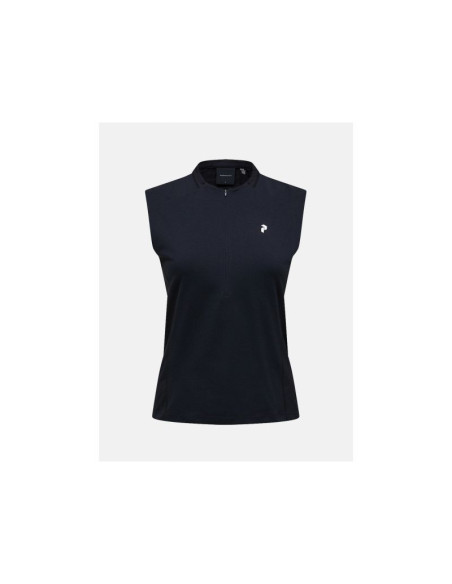 Koszulka damska peak performance w mountainbreath sleveless polo kolor czarny