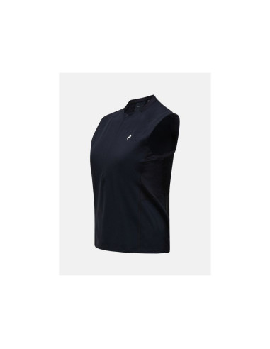 Koszulka damska peak performance w mountainbreath sleveless polo kolor czarny