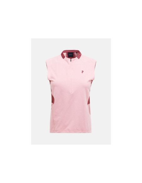 Koszulka damska peak performance w mountainbreath sleveless polo kolor różowy
