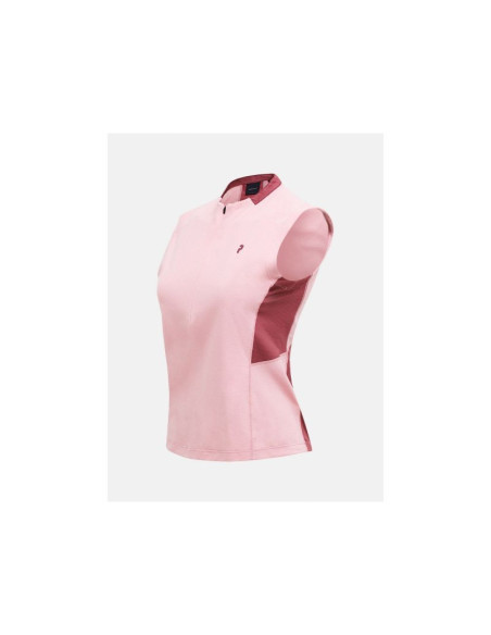 Koszulka damska peak performance w mountainbreath sleveless polo kolor różowy
