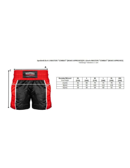 Spodenki do k-1 masters "combat"  (wako approved)