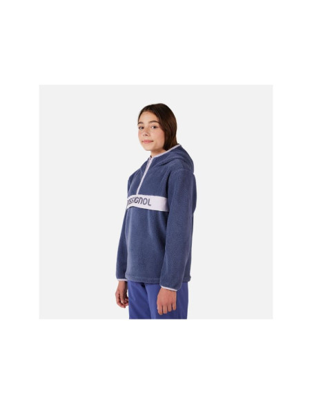 Bluza dziecięca rossignol jr alltrack anorak fleece niebieska
