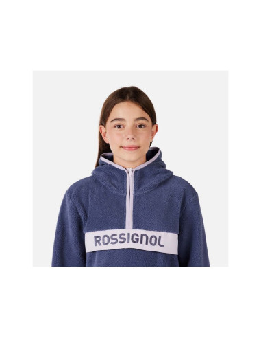 Bluza dziecięca rossignol jr alltrack anorak fleece niebieska