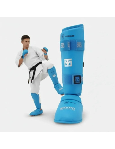 Ochraniacze piszczeli i stóp karate wkf blue | mooto