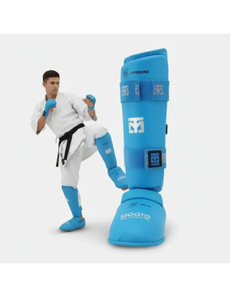 Ochraniacze piszczeli i stóp karate wkf blue | mooto