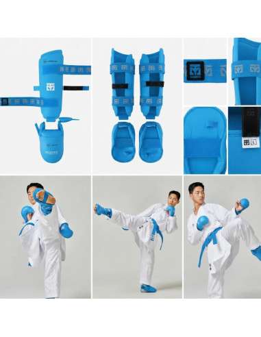 Ochraniacze piszczeli i stóp karate wkf blue | mooto