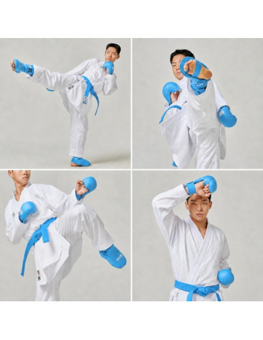 Ochraniacze piszczeli i stóp karate wkf blue | mooto
