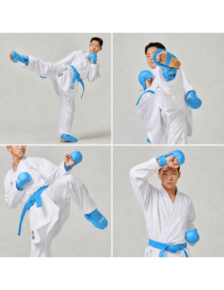 Ochraniacze piszczeli i stóp karate wkf blue | mooto