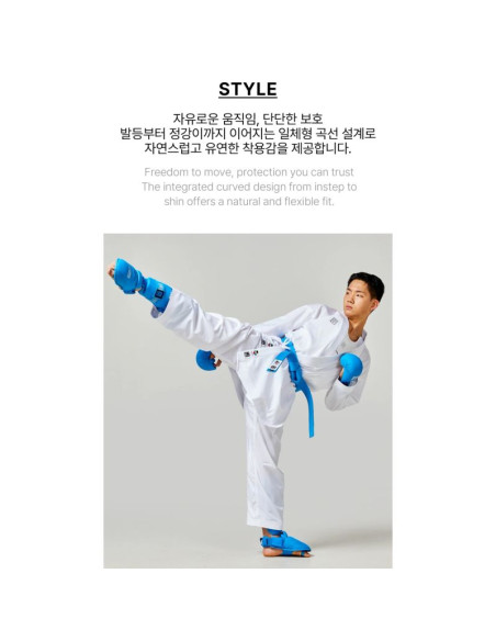 Ochraniacze piszczeli i stóp karate wkf blue | mooto