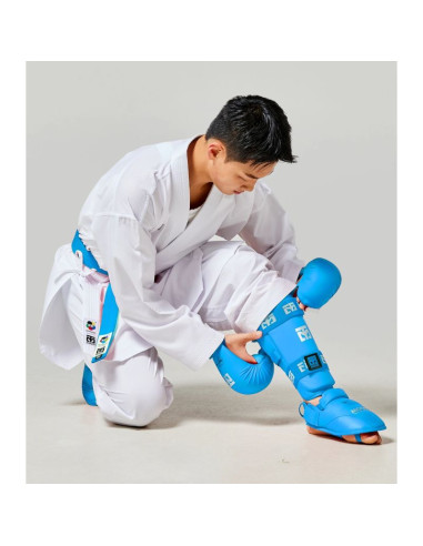 Ochraniacze piszczeli i stóp karate wkf blue | mooto