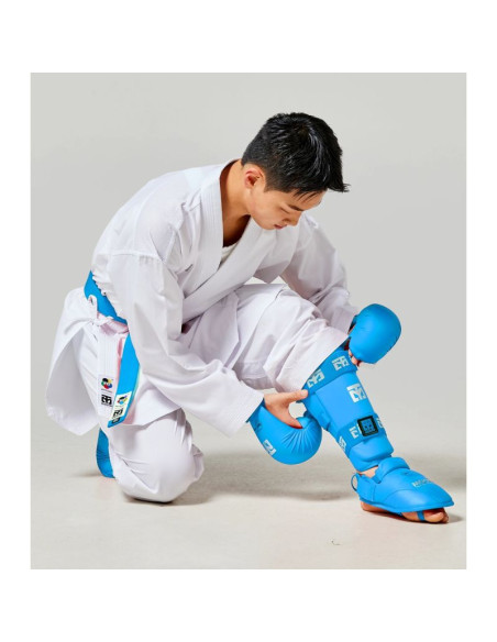 Ochraniacze piszczeli i stóp karate wkf blue | mooto
