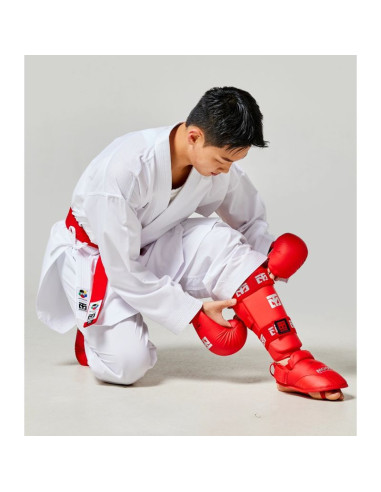 Ochraniacze piszczeli i stóp karate wkf red | mooto