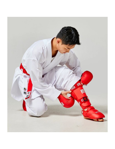 Ochraniacze piszczeli i stóp karate wkf red | mooto