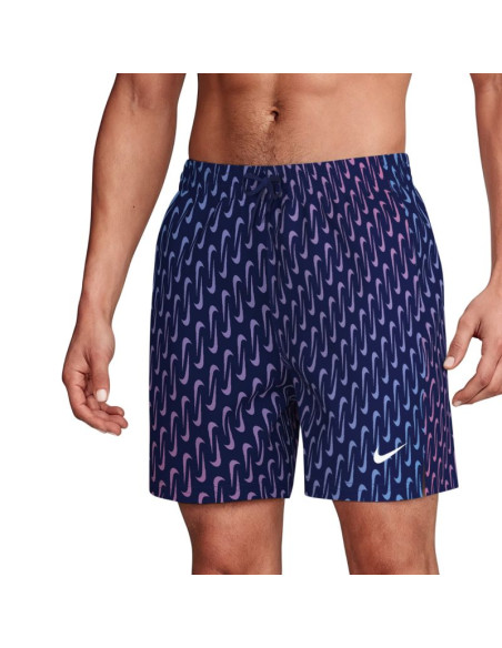 Spodenki kąpielowe nike breaker swoosh link midnig granatowo-różowo-fioletowe nessg577 440