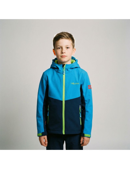 Kurtka softshellowa dziecięca trollkids kids kristiansand jacket niebieska/granatowa (320-117)