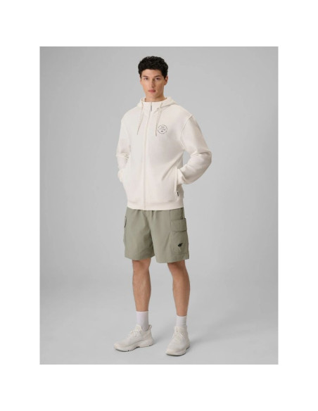 Bluza dresowa regular z kapturem męska 4f 4frss26tswsm2978-11s