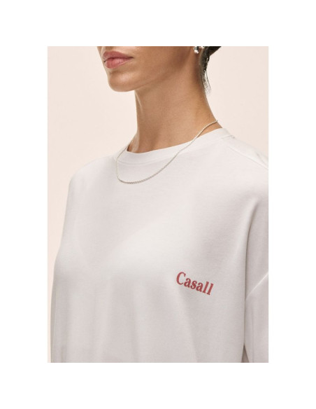 Koszulka damska casall oversized cotton blend tee biały