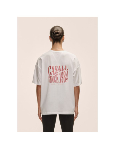 Koszulka damska casall oversized cotton blend tee biały