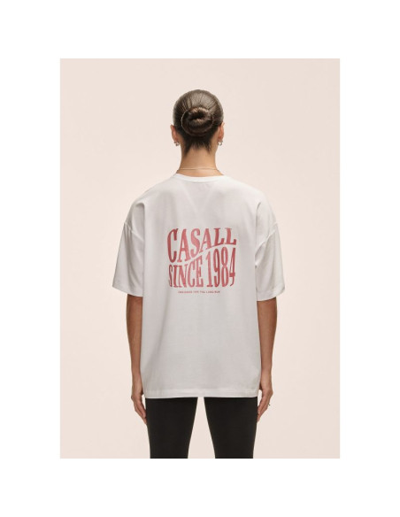 Koszulka damska casall oversized cotton blend tee biały