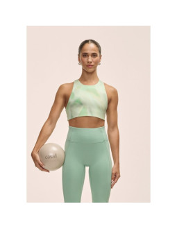 Top damski treningowy casall tie back sports top zielony