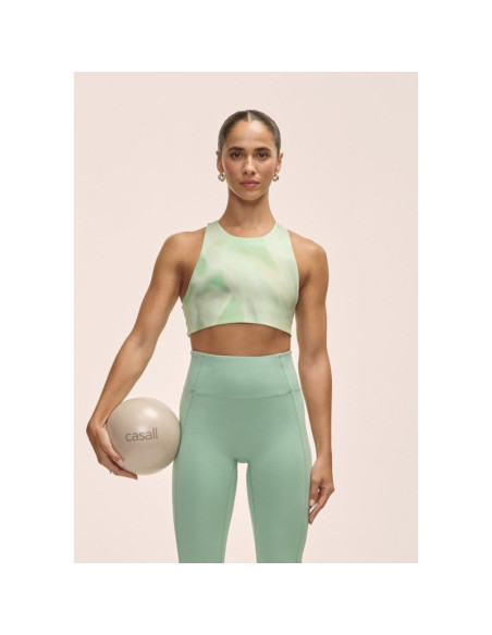 Top damski treningowy casall tie back sports top zielony