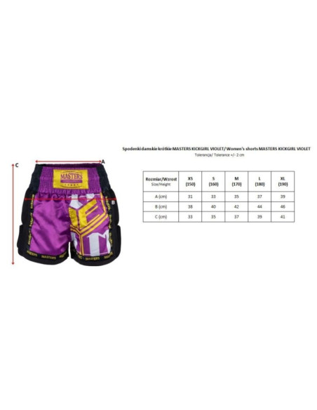 Spodenki damskie krótkie masters kickgirl violet