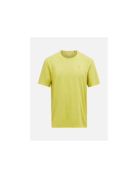 Koszulka męska peak performance m wool-blend shortsleeve kolor żółty