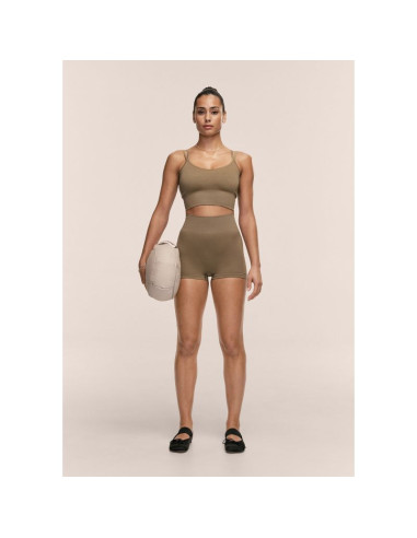Legginsy treningowe damskie casall shiny seamless rib hotpants kolor zielony