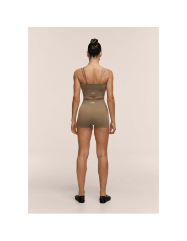 Legginsy treningowe damskie casall shiny seamless rib hotpants kolor zielony