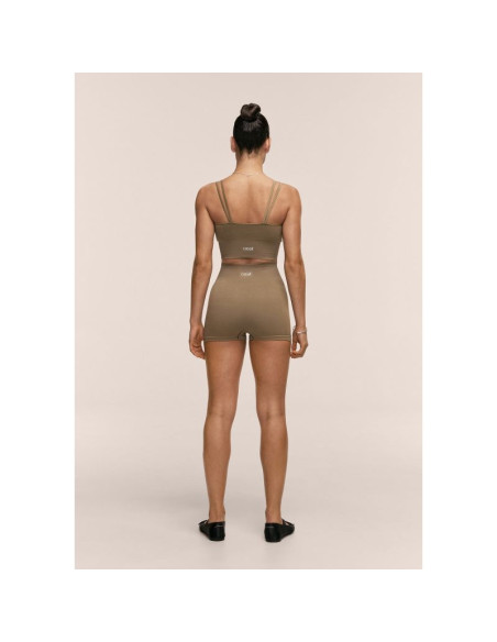 Legginsy treningowe damskie casall shiny seamless rib hotpants kolor zielony