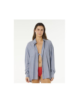 Koszula damska rip curl beach days pinstripe shirt niebieska
