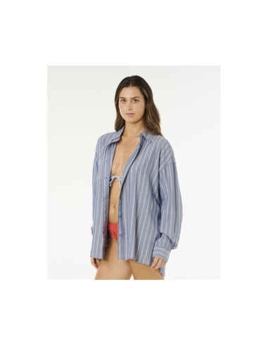 Koszula damska rip curl beach days pinstripe shirt niebieska