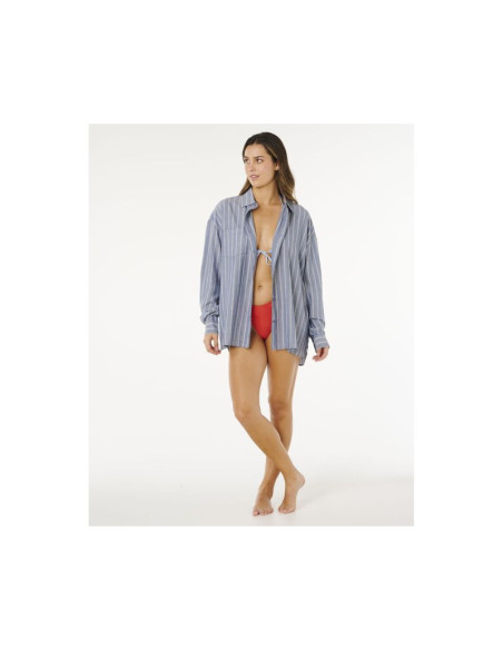 Koszula damska rip curl beach days pinstripe shirt niebieska