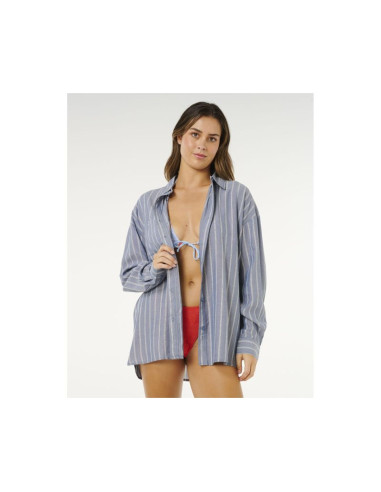 Koszula damska rip curl beach days pinstripe shirt niebieska
