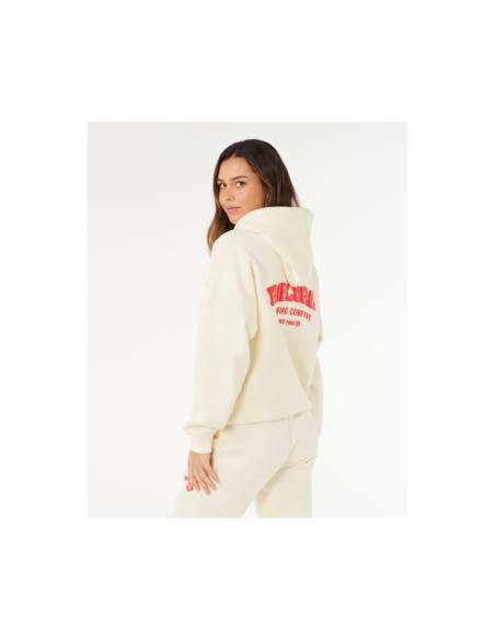 Bluza damska rip curl surf puff heritage hood beżowa